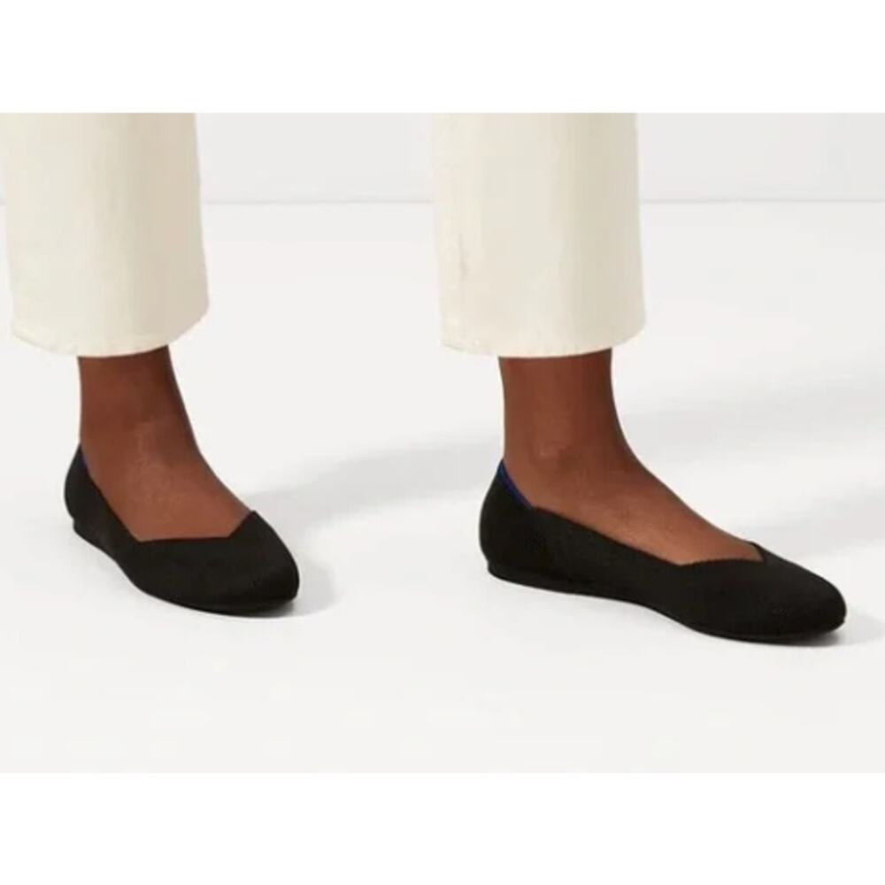 Rothy’s The Flat Navy Round Toe Classic Ballet Wardrobe Staple Sz 8